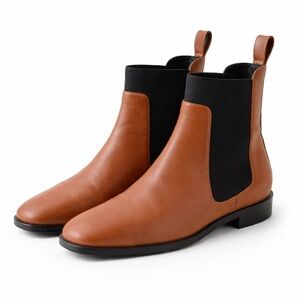 Everlane Italian Leather Chelsea Ankle Boots Cognac Brown Size 7